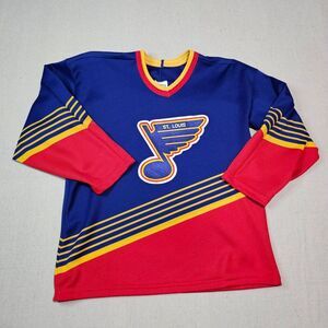 Vintage CCM Retro St. Louis Sewn Hockey Jersey Blues 90s Boys Size L/XL